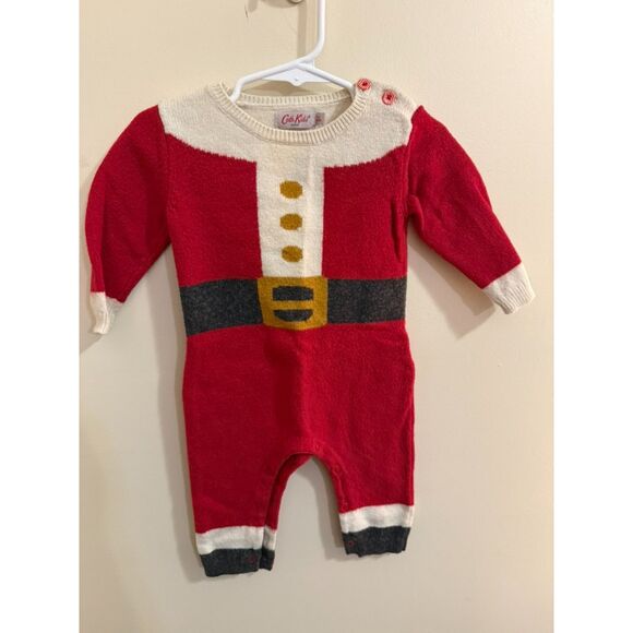 3-6m Cath Kids London Santa Sweater Romper - Picture 1 of 4